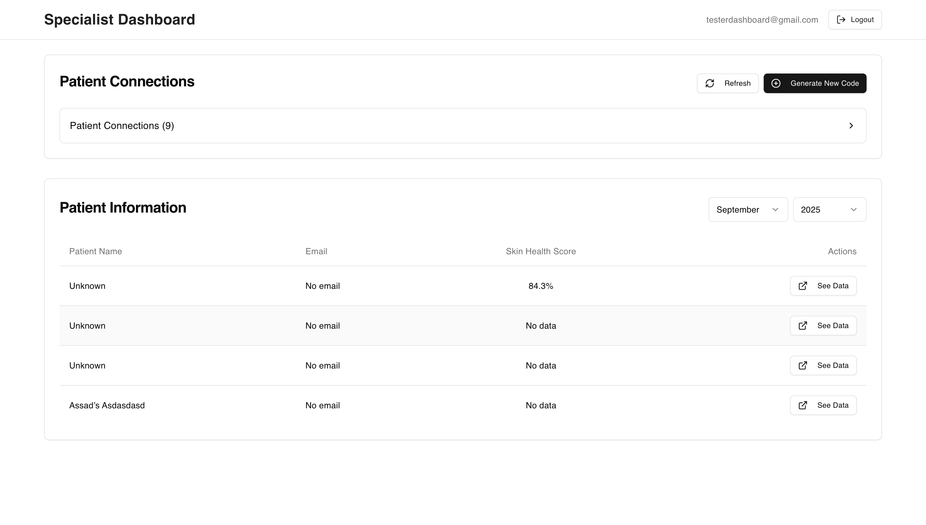 Clariti Dashboard - Patient Management