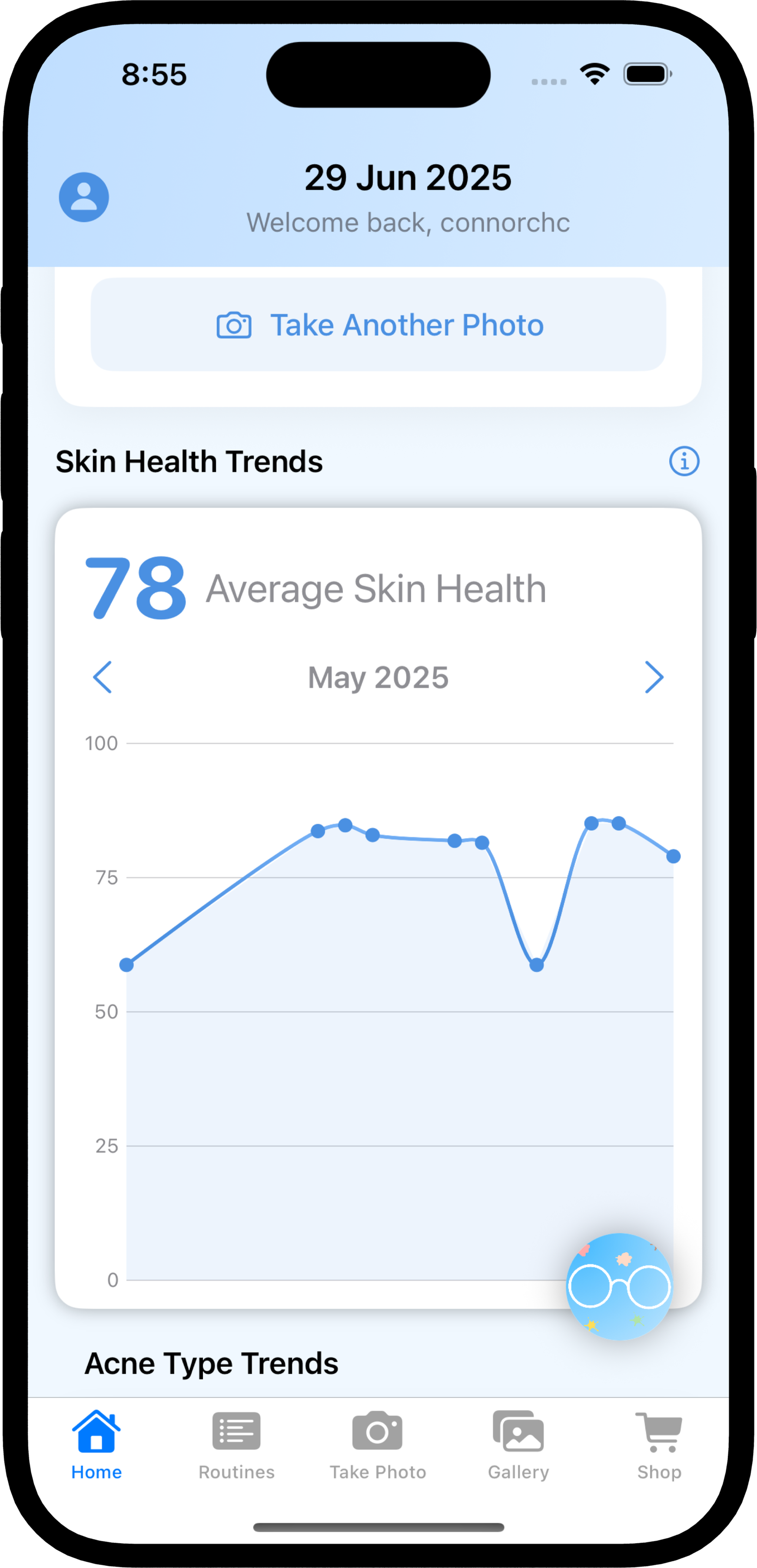 Clariti App - Skin Health Trends